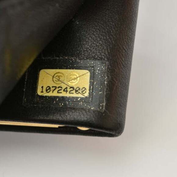 CHANEL Black Caviar Leather Logo Wallet
